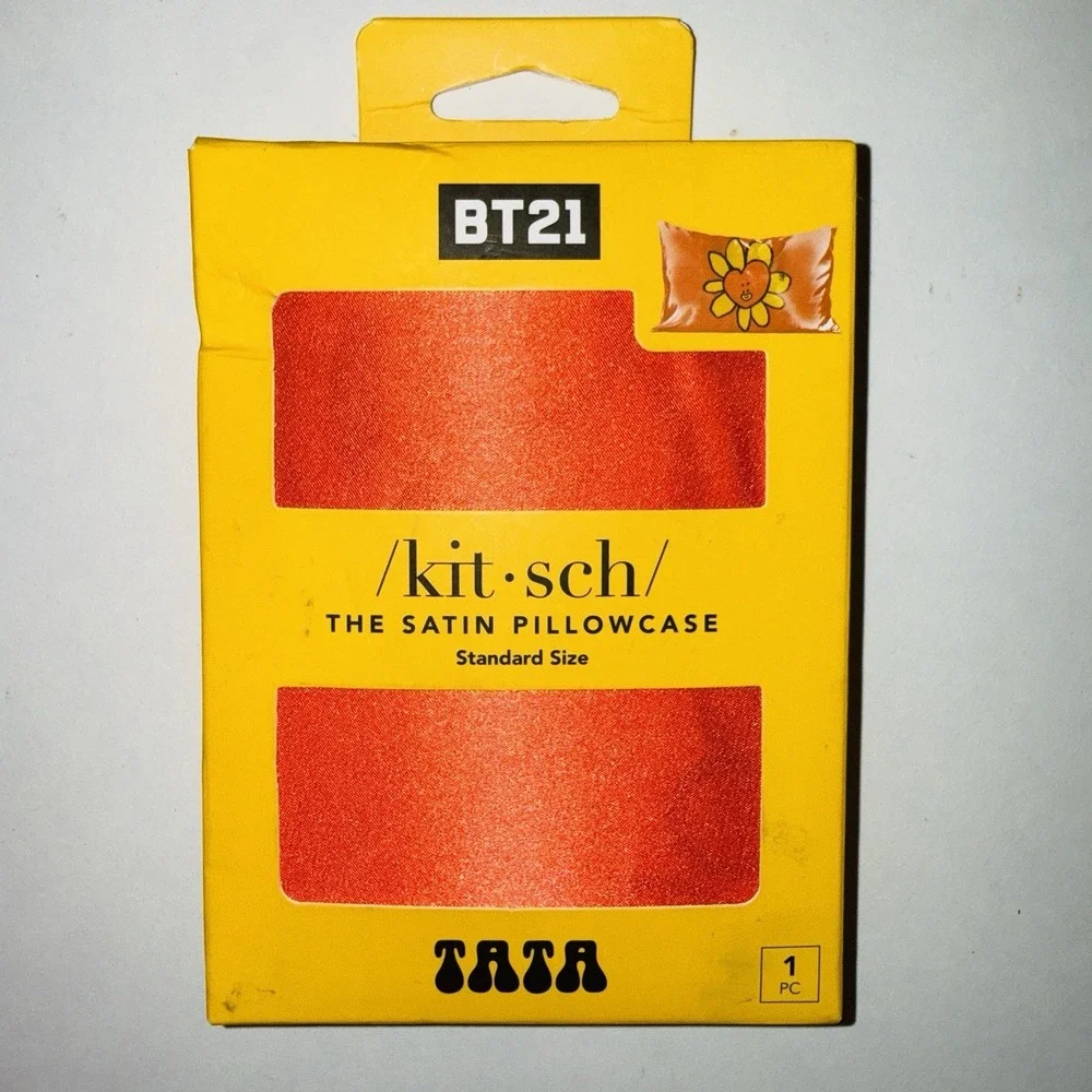 BT21 x Kitsch Satin Pillowcase TATA V BTS Line Friends Red Standard New NIB